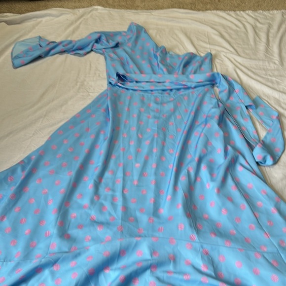 C Wonder by Christian Siriano One-Shoulder Dress Coastal Blue Large NWT - Picture 6 of 9